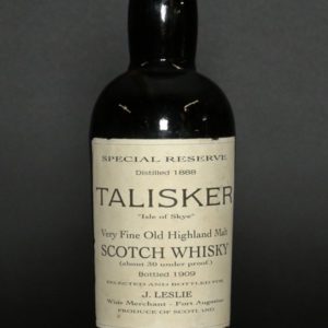 Talisker Isle of Skye Very Fine Old J. Leslie  (Talisker)